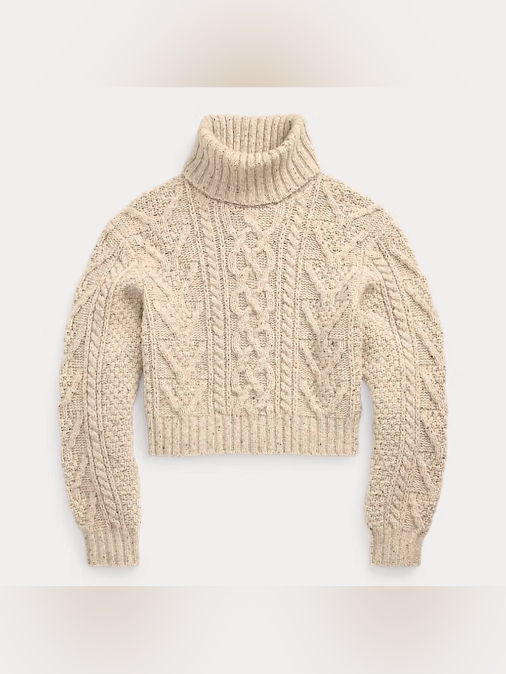POLO RALPH LAUREN Women’s Aran Knit Merino Wool Turtleneck Sz Small NWT